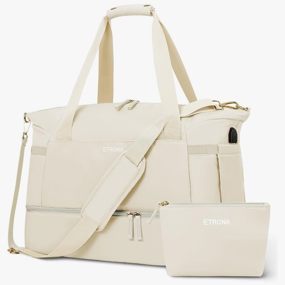 Off white duffle gym bag